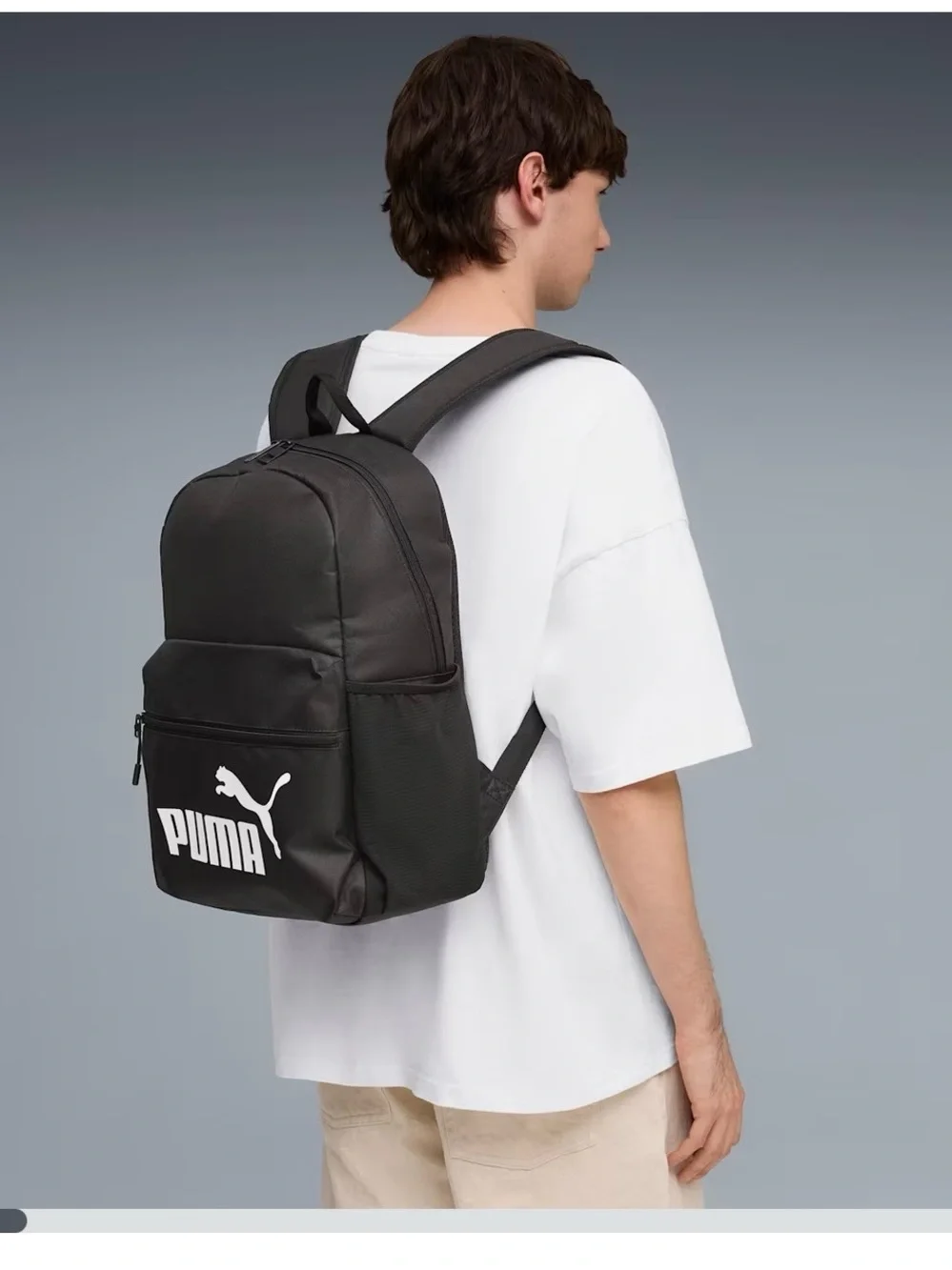 Puma Black Backpack with White Logo for Men